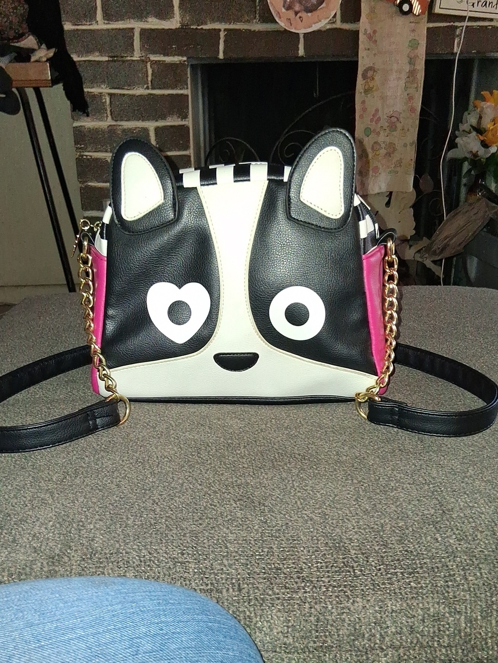 Betsey Johnson Dog Face Crossbody Purse
